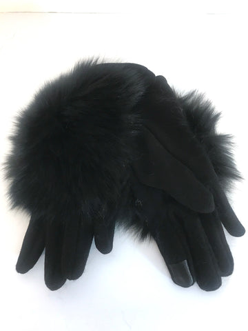 Comfort Black Fur Gloves