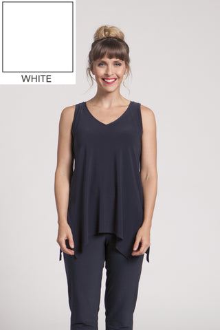 Sleeveless Go To Wide V Neck T Relax - White