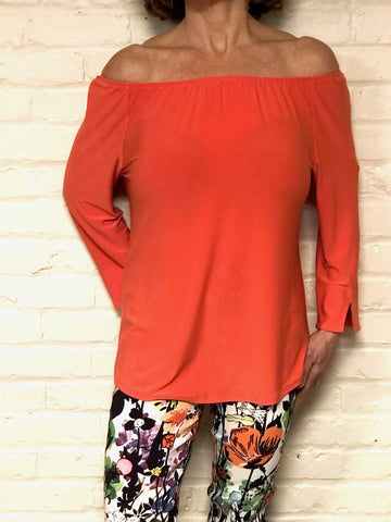 Off Shoulder Coral Top