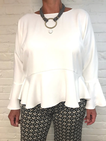 Ruffle Cream Top