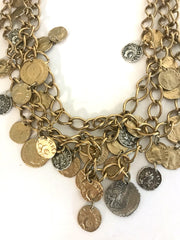 Gold Dangle Roman Coin Necklace