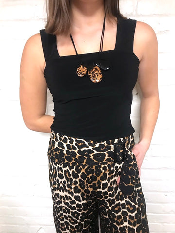 Wide Strap Black Tank