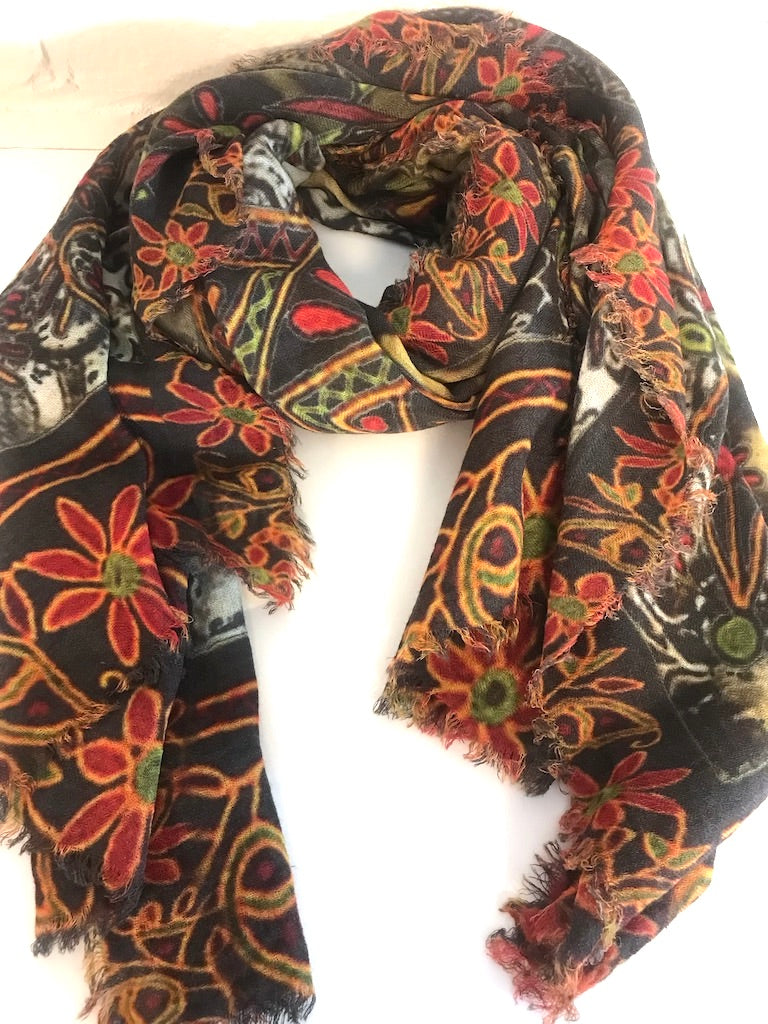Fall Floral Scarf