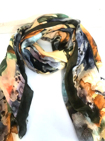 Watercolor in Floral Blooms Scarf