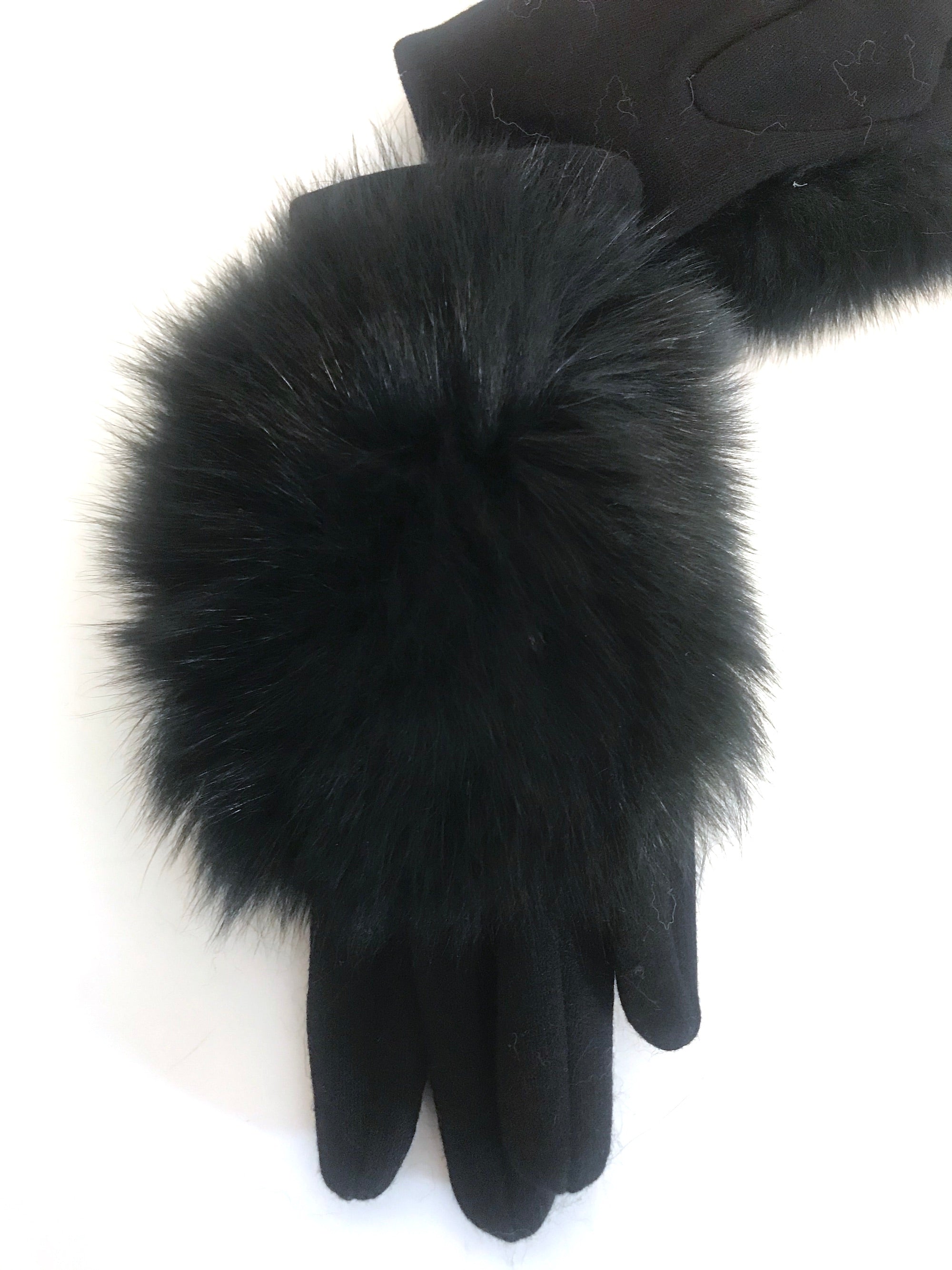 Comfort Black Fur Gloves
