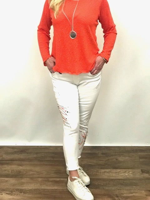 White 2025 painted jeans