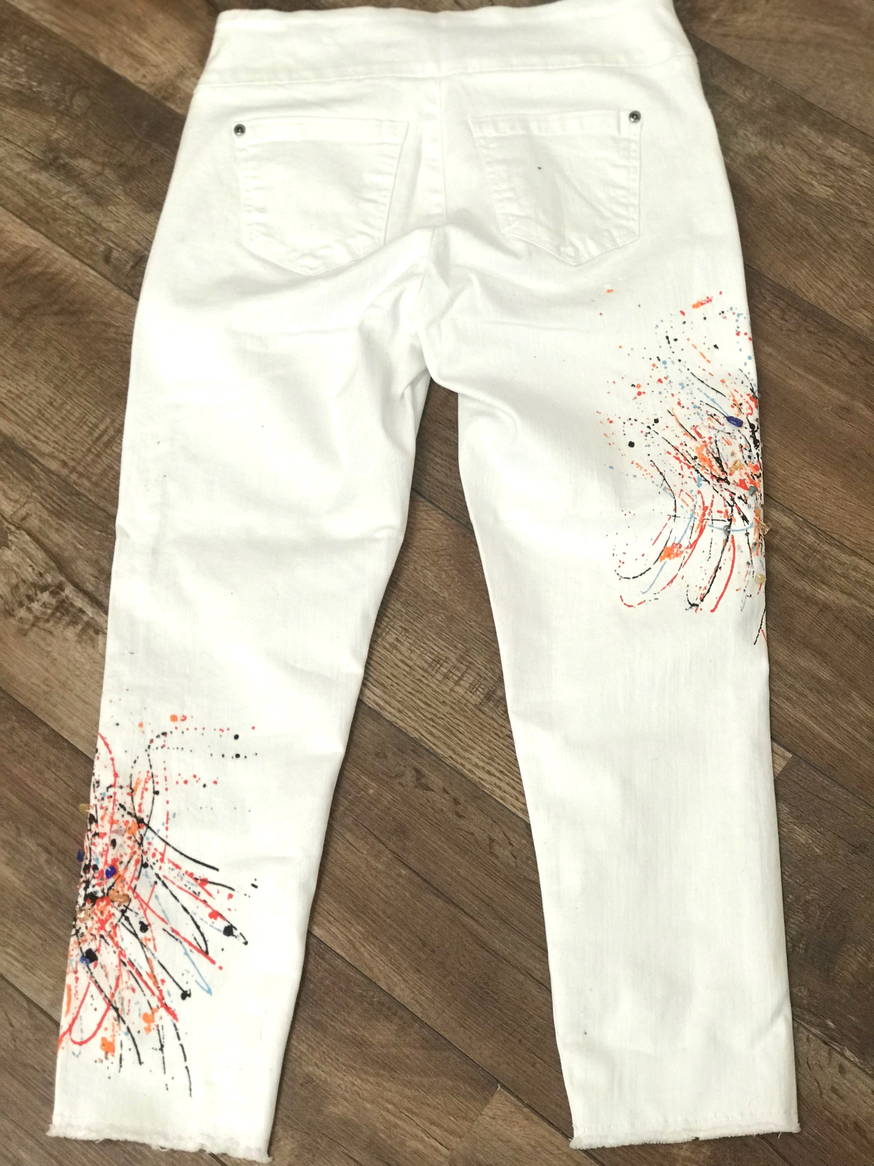 White painted best sale jeans