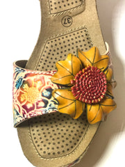 Flower Wedge Sandal