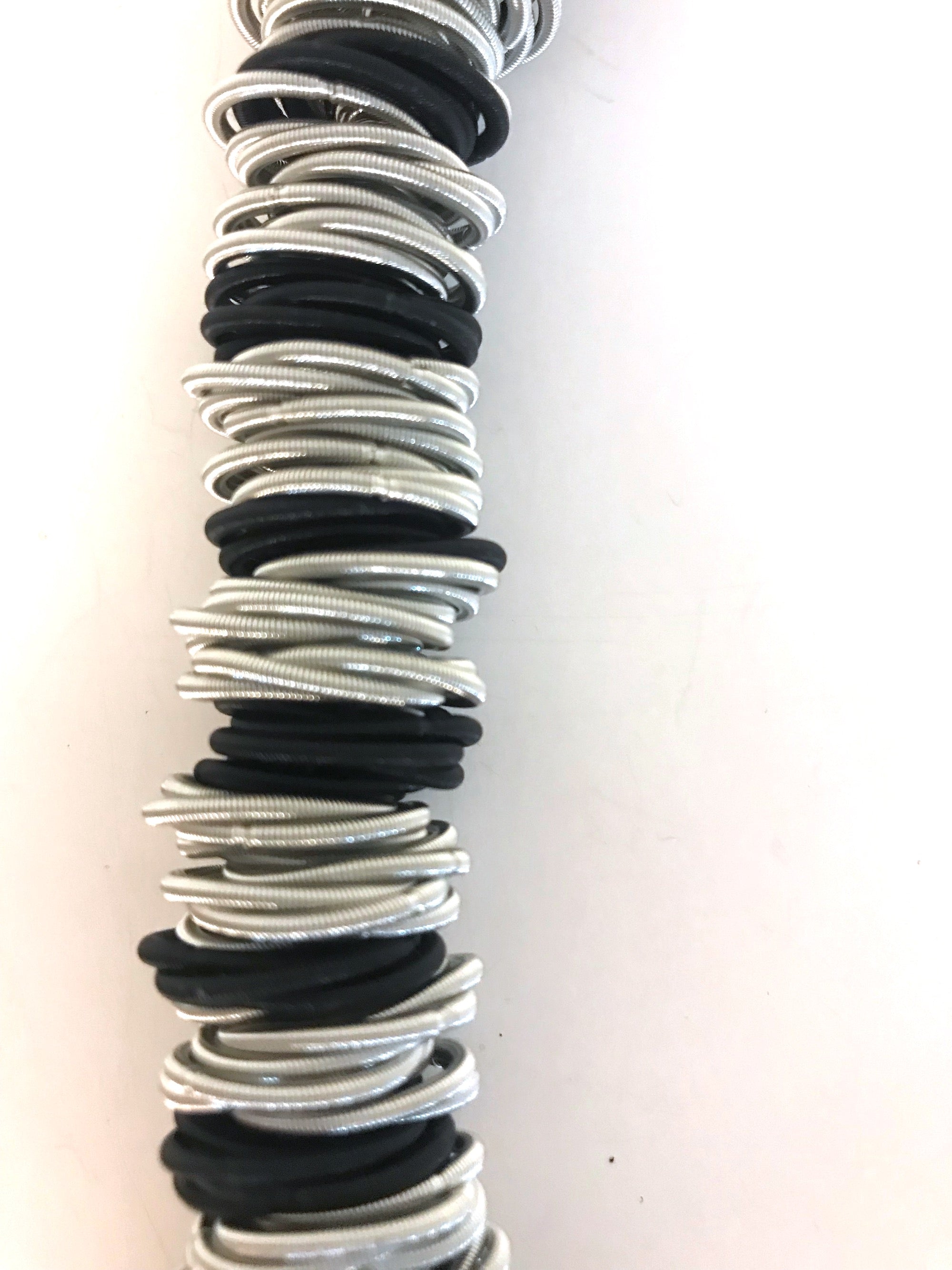 Silver & Black Spring-Wire Necklace