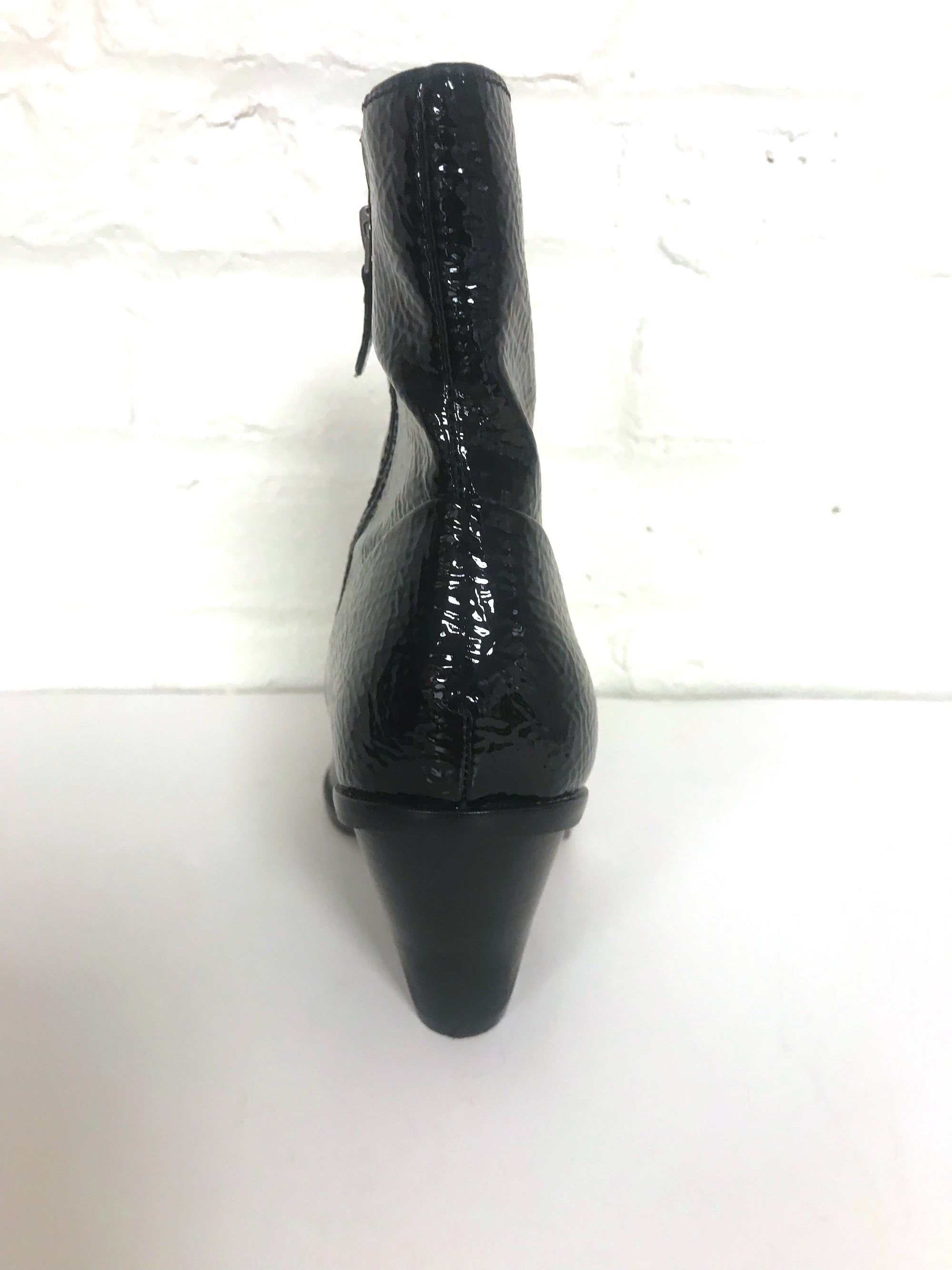 Patent Leather Zipper Boots