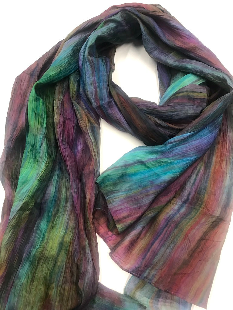 Watercolor Iridescence Silk Scarf