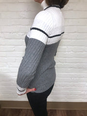 Grey Rib Sweater