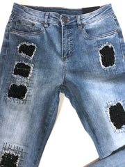 Accented Patched Jean