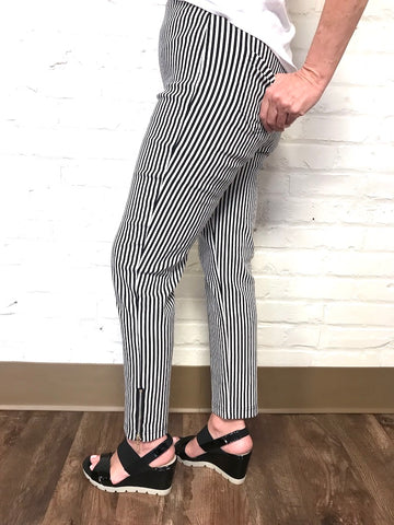Stripe Skinny with Ankle Zip