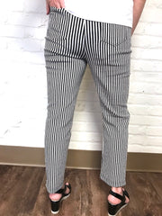 Stripe Skinny with Ankle Zip