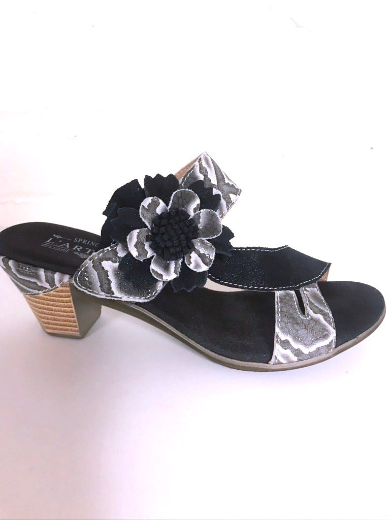 Black & White Floral Sandal