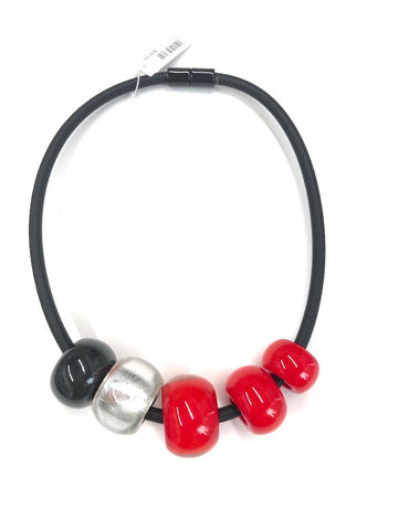 Bold Red Ball Necklace